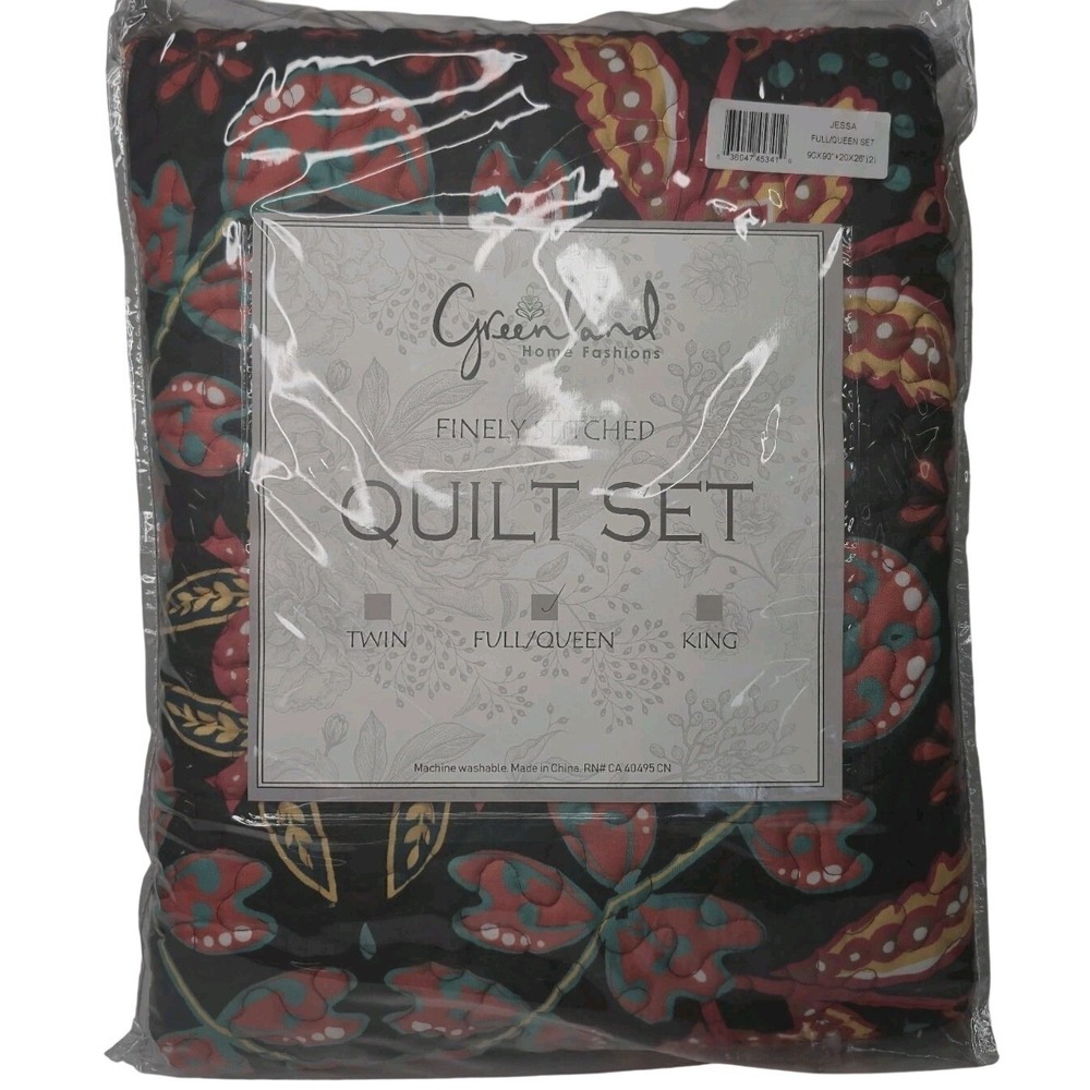 Greenland Home Fashions Jessa Vintage Boho Quilt Set 3 Piece Full Queen NEW